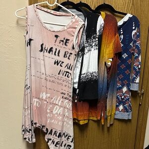 Lot of 4 one of a kind tops handmade in Brooklyn